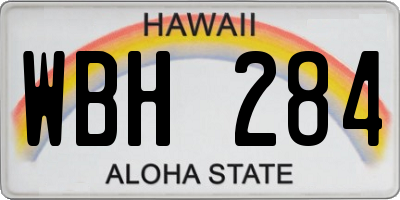 HI license plate WBH284