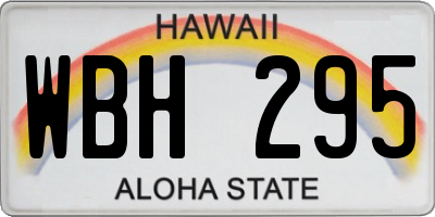 HI license plate WBH295
