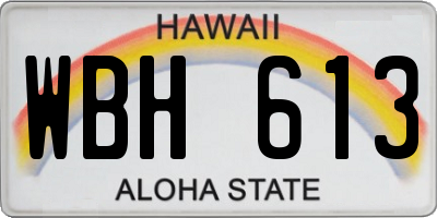 HI license plate WBH613