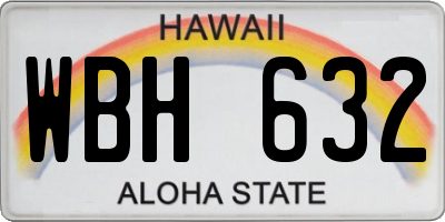 HI license plate WBH632