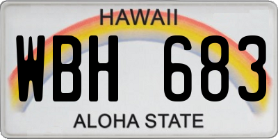 HI license plate WBH683
