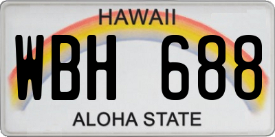HI license plate WBH688