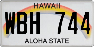 HI license plate WBH744