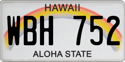 HI license plate WBH752