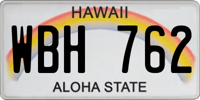 HI license plate WBH762