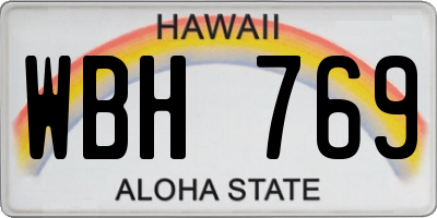 HI license plate WBH769