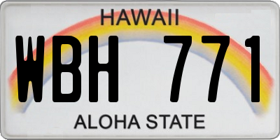 HI license plate WBH771