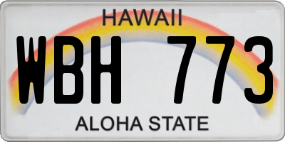 HI license plate WBH773