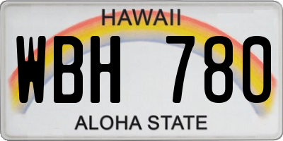 HI license plate WBH780