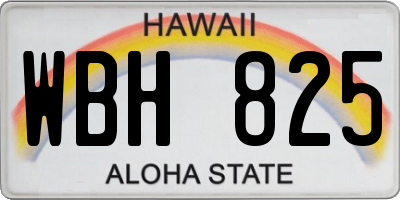 HI license plate WBH825