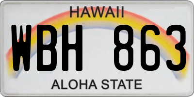 HI license plate WBH863