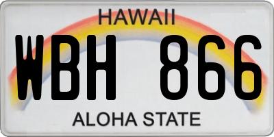 HI license plate WBH866
