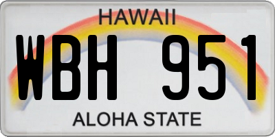 HI license plate WBH951