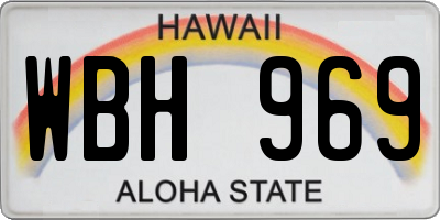 HI license plate WBH969