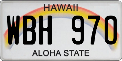 HI license plate WBH970