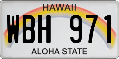 HI license plate WBH971