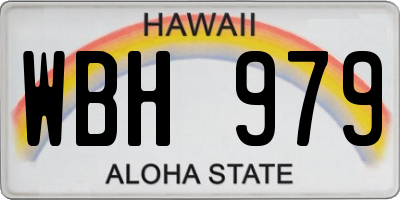 HI license plate WBH979