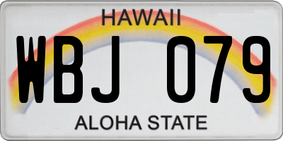HI license plate WBJ079