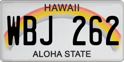 HI license plate WBJ262