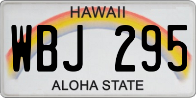 HI license plate WBJ295