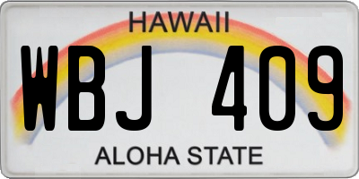 HI license plate WBJ409