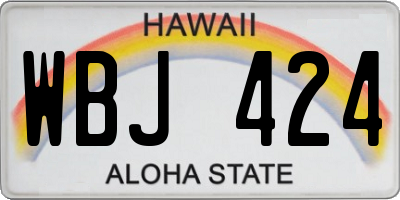 HI license plate WBJ424