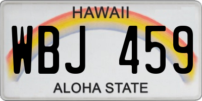 HI license plate WBJ459