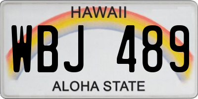 HI license plate WBJ489