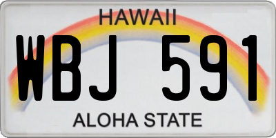 HI license plate WBJ591