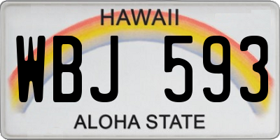 HI license plate WBJ593