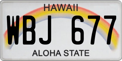 HI license plate WBJ677