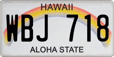 HI license plate WBJ718