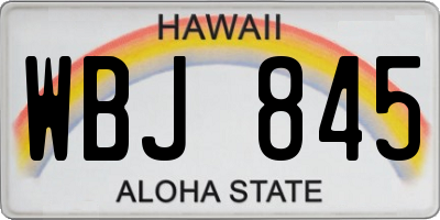 HI license plate WBJ845
