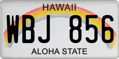 HI license plate WBJ856