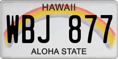 HI license plate WBJ877