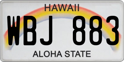 HI license plate WBJ883