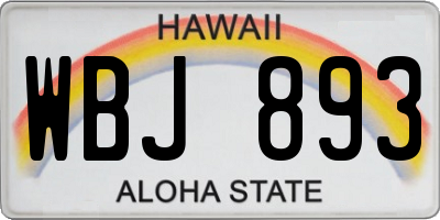 HI license plate WBJ893