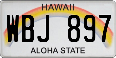HI license plate WBJ897