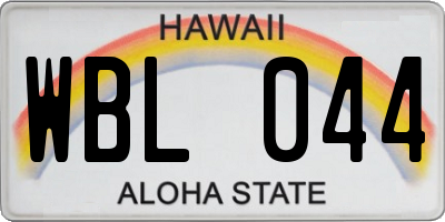 HI license plate WBL044