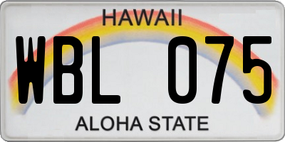 HI license plate WBL075