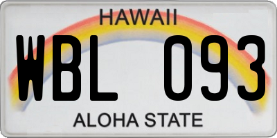 HI license plate WBL093