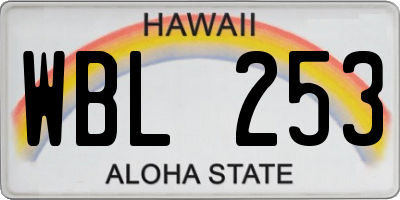 HI license plate WBL253