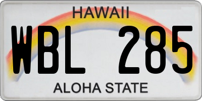 HI license plate WBL285