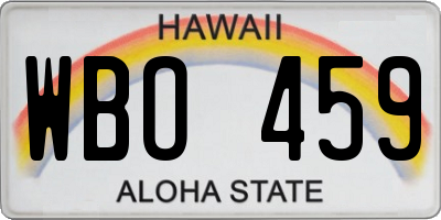HI license plate WBO459