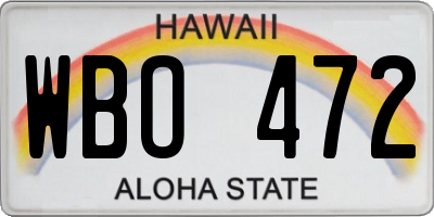 HI license plate WBO472