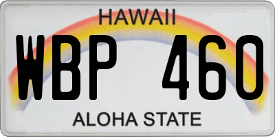 HI license plate WBP460