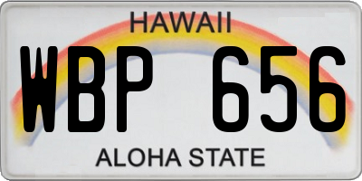 HI license plate WBP656