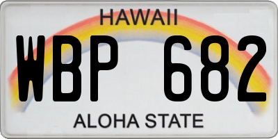 HI license plate WBP682