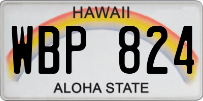 HI license plate WBP824