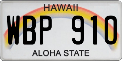 HI license plate WBP910